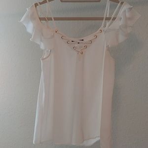 Express Cold Shoulder w/Ruffle